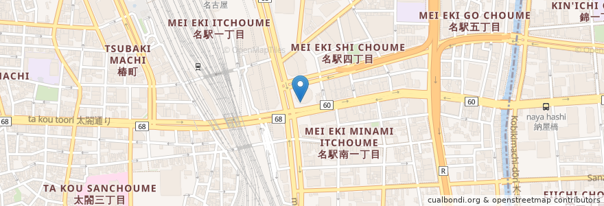 Mapa de ubicacion de スターバックスコーヒー en Japonya, 愛知県, 名古屋市, 中村区.