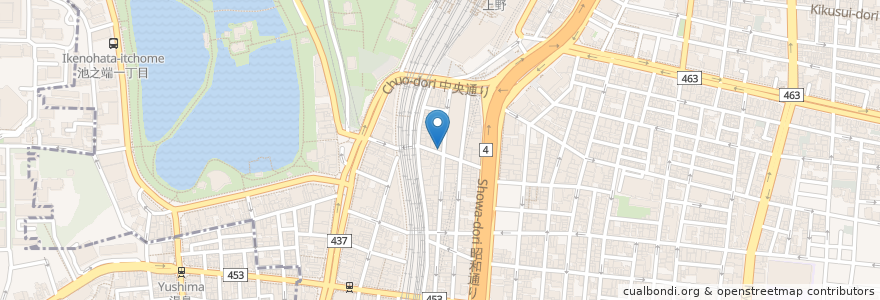 Mapa de ubicacion de 大江戸 回転寿司 en Japonya, 東京都, 台東区.