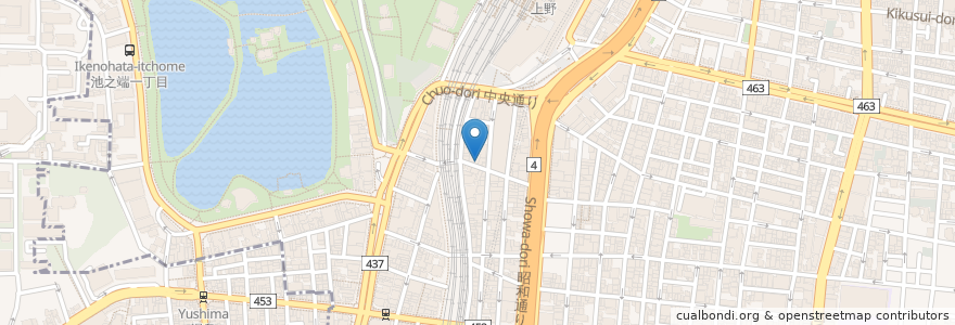Mapa de ubicacion de つぼ八 en Jepun, 東京都, 台東区.