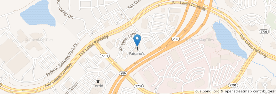 Mapa de ubicacion de Pizza Hut en Estados Unidos Da América, Virgínia, Fairfax County, Chantilly.