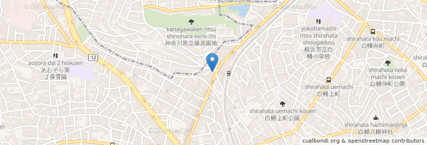 Mapa de ubicacion de トモズ en ژاپن, 神奈川県, 横浜市, 神奈川区.