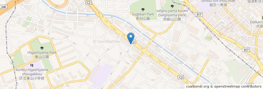 Mapa de ubicacion de AUX BACCHANALES en 日本, 東京都, 目黒区.