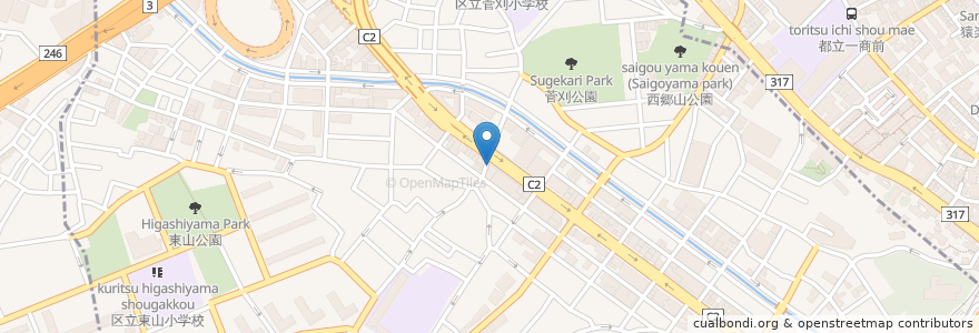 Mapa de ubicacion de あおば医院 en Jepun, 東京都, 目黒区.