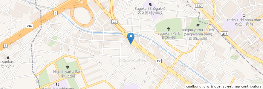 Mapa de ubicacion de カフェフレンド　シュプール en Japão, Tóquio, 目黒区.