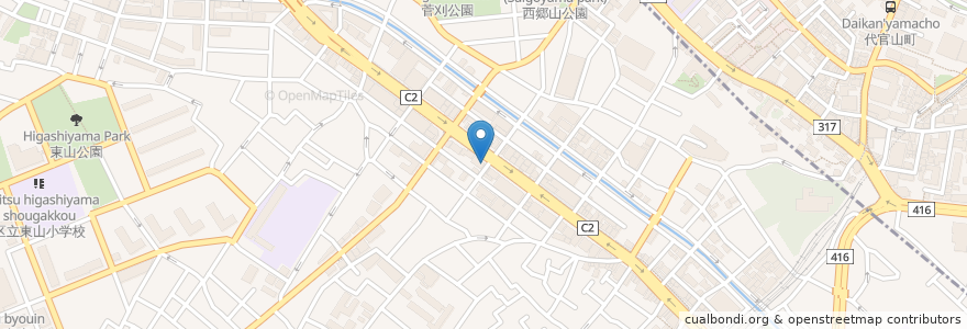 Mapa de ubicacion de 天竺屋台 en Japão, Tóquio, 目黒区.