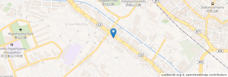 Mapa de ubicacion de 焼き鳥　栃木屋 en Japonya, 東京都, 目黒区.