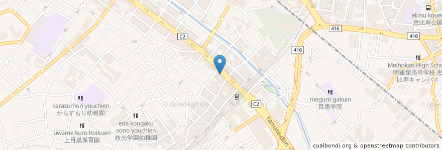 Mapa de ubicacion de FRESHNESS BURGER en Japão, Tóquio, 目黒区.