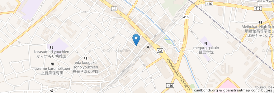 Mapa de ubicacion de PACHINKO MATUYA en ژاپن, 東京都, 目黒区.