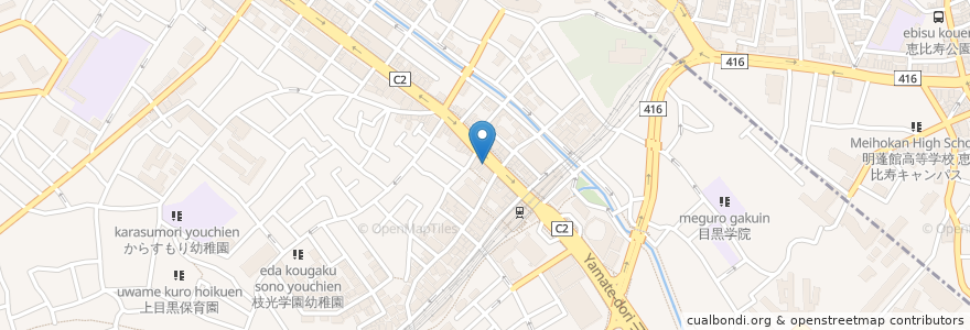 Mapa de ubicacion de 小山クリニック en Jepun, 東京都, 目黒区.