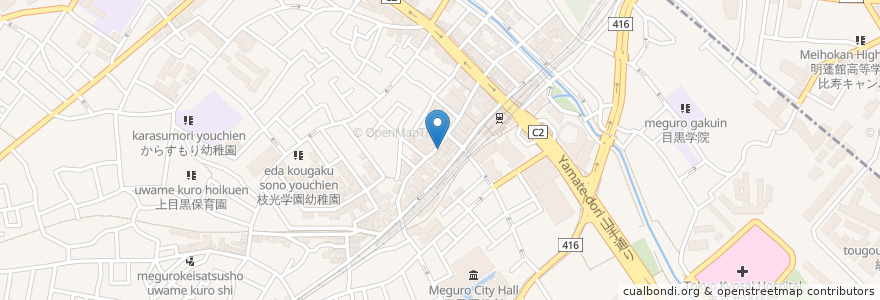 Mapa de ubicacion de 漢方　桂林堂薬局 en Japonya, 東京都, 目黒区.