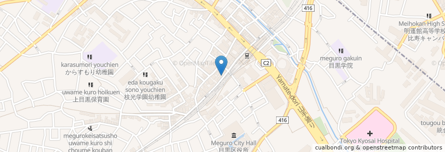 Mapa de ubicacion de とりビアン en ژاپن, 東京都, 目黒区.