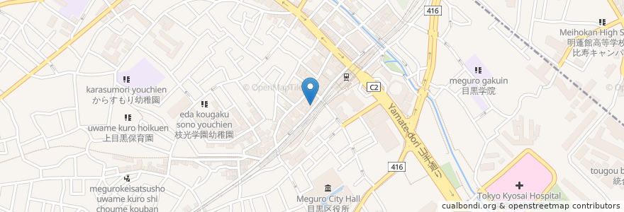 Mapa de ubicacion de とん亭 en Japão, Tóquio, 目黒区.