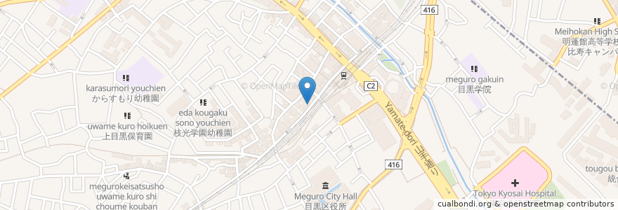 Mapa de ubicacion de 青キジ en اليابان, 東京都, 目黒区.