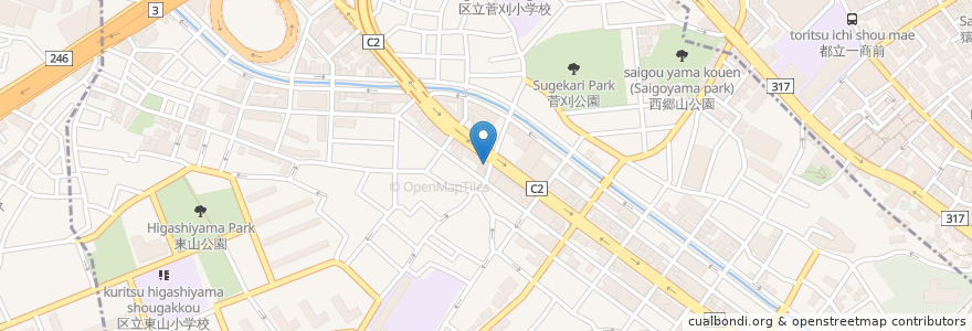 Mapa de ubicacion de チャンピオン　NAKAME en Jepun, 東京都, 目黒区.