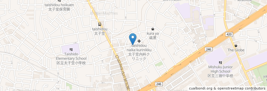 Mapa de ubicacion de むさし野薬局　中央店 en Japonya, 東京都, 世田谷区.