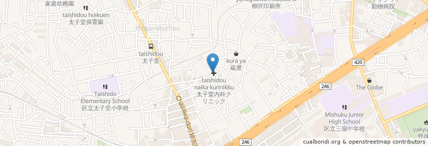 Mapa de ubicacion de 太子堂内科クリニック en 日本, 東京都, 世田谷区.