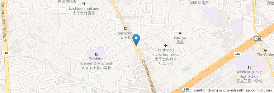 Mapa de ubicacion de どないや en Japan, Tokio, 世田谷区.