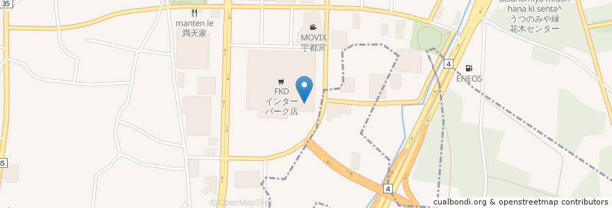 Mapa de ubicacion de マクドナルド en اليابان, 栃木県, 河内郡, 上三川町.