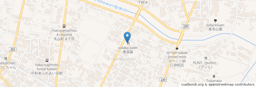 Mapa de ubicacion de 豊菜園 en 日本, 福井県, 鯖江市.