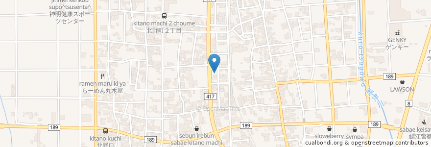 Mapa de ubicacion de まこと屋 en 日本, 福井县, 鯖江市.