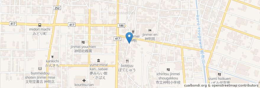 Mapa de ubicacion de 銀平寿司 en 일본, 후쿠이현, 鯖江市.
