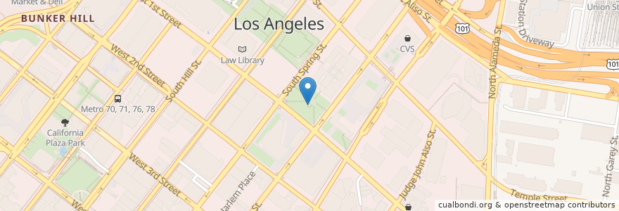 Mapa de ubicacion de Frank Putnam Memorial Fountain en États-Unis D'Amérique, Californie, Los Angeles County, Los Angeles.