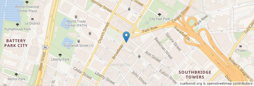 Mapa de ubicacion de Chase en 美利坚合众国/美利堅合眾國, 纽约州 / 紐約州, 纽约, 纽约县, Manhattan Community Board 1, Manhattan.