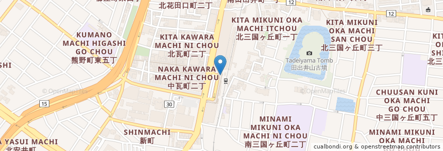 Mapa de ubicacion de ゆうちょ銀行 en 日本, 大阪府, 堺市, 堺区.