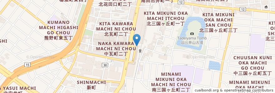 Mapa de ubicacion de 紀陽銀行 en 日本, 大阪府, 堺市, 堺区.