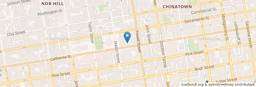 Mapa de ubicacion de Tonga Room & Hurricane Bar en アメリカ合衆国, カリフォルニア州, サンフランシスコ, San Francisco.