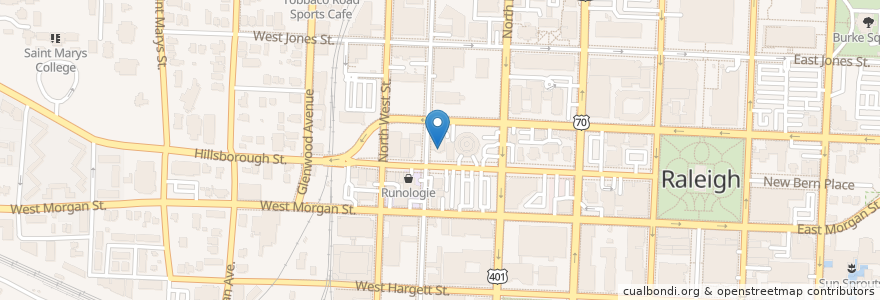 Mapa de ubicacion de Second Empire Restaurant and Tavern en الولايات المتّحدة الأمريكيّة, كارولاينا الشمالية, Wake County, Raleigh.