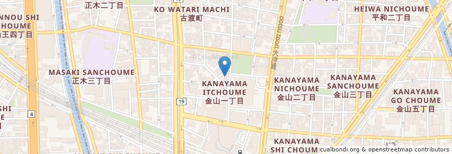 Mapa de ubicacion de Mametengu en Japan, Aichi Prefecture, Nagoya, Naka Ward.