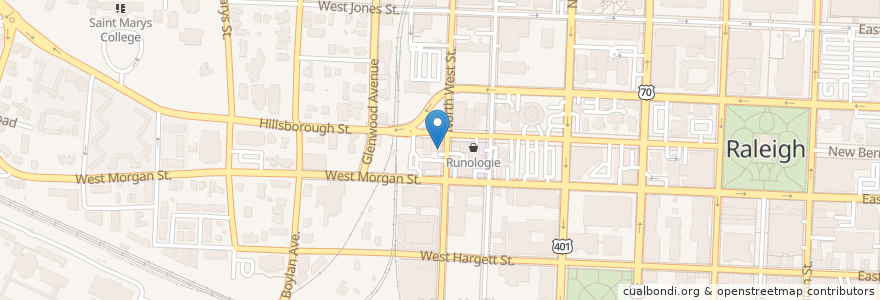 Mapa de ubicacion de Flex Nightclub/Bar en Estados Unidos De América, Carolina Del Norte, Wake County, Raleigh.