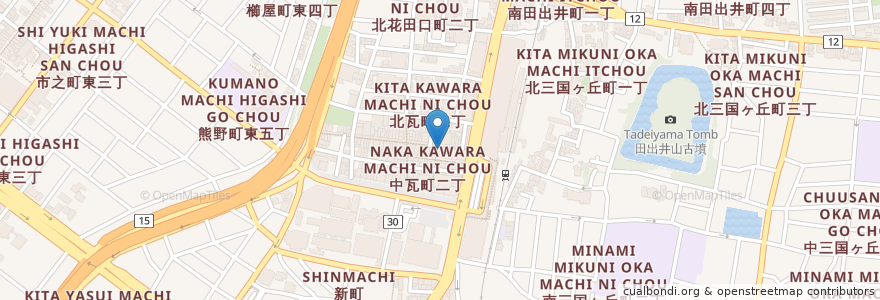 Mapa de ubicacion de まいどまいど en 日本, 大阪府, 堺市, 堺区.