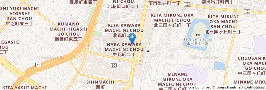 Mapa de ubicacion de サンマルクカフェ 堺東店 en Japonya, 大阪府, 堺市, 堺区.