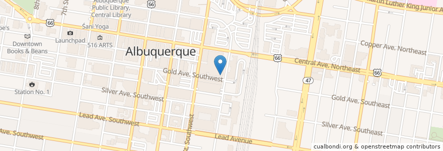 Mapa de ubicacion de Pizza 9 en Verenigde Staten, Nieuw-Mexico, Bernalillo County, Albuquerque.