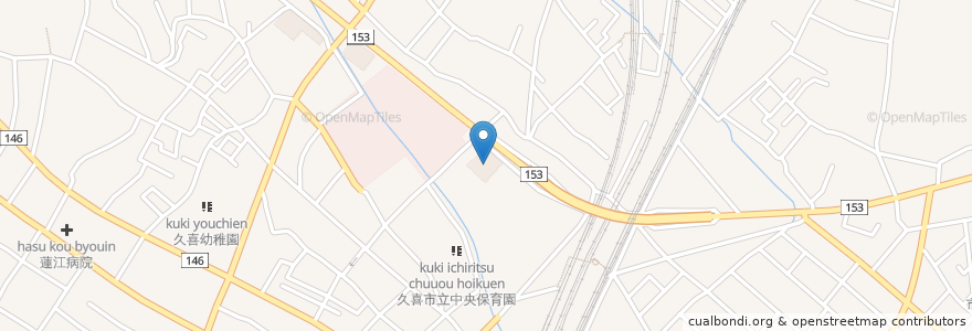 Mapa de ubicacion de カワチ薬品 en Japão, 埼玉県, 久喜市.