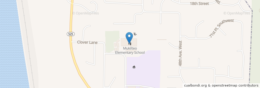 Mapa de ubicacion de Mukilteo Elementary School en United States, Washington, Snohomish County, Mukilteo.