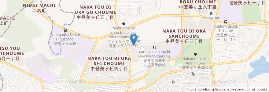 Mapa de ubicacion de 奈良文化女子短期大学登美ヶ丘キャンパス en اليابان, 奈良県, نارا.