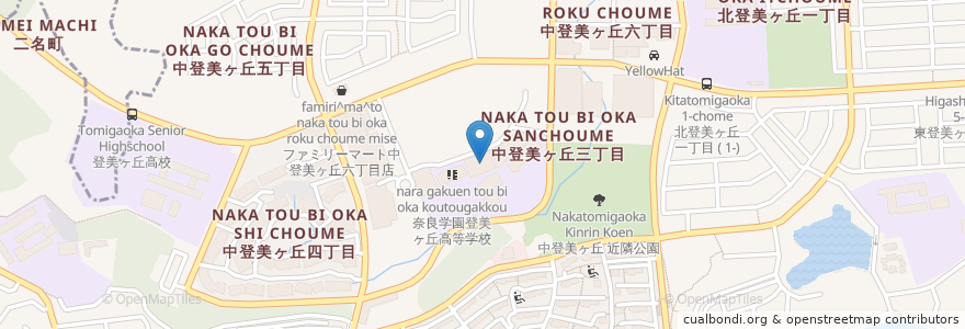 Mapa de ubicacion de 奈良学園登美ヶ丘中学校 en Япония, Нара, Нара.