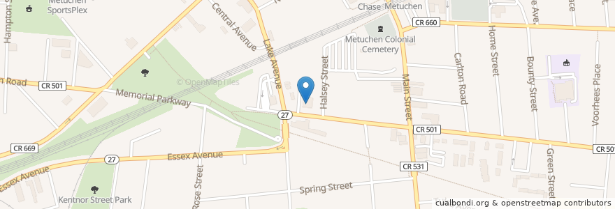 Mapa de ubicacion de Little Genius Academy of Metuchen en 미국, 뉴저지, Middlesex County, Edison, Metuchen.