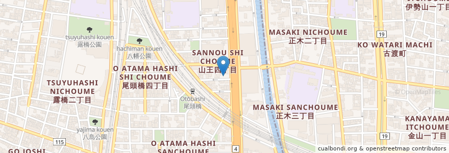 Mapa de ubicacion de 大垣共立銀行 en Japan, Präfektur Aichi, 名古屋市, 中川区.
