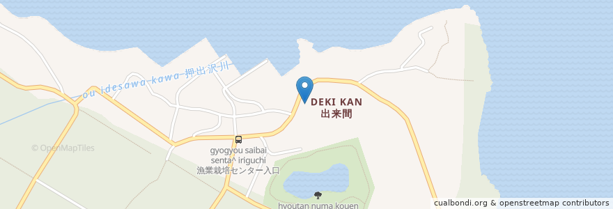 Mapa de ubicacion de 出来間会館 en Japão, 北海道, 渡島総合振興局, 茅部郡, 鹿部町.