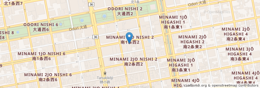 Mapa de ubicacion de 新生銀行 en 日本, 北海道, 石狩振興局, 札幌市, 中央区.