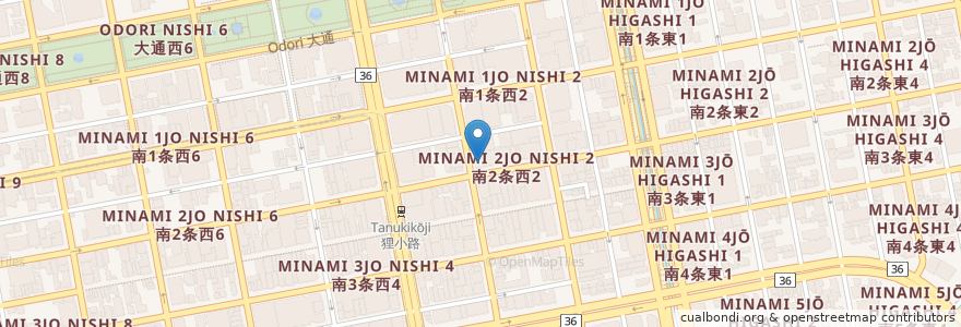 Mapa de ubicacion de 北海道銀行 en 日本, 北海道, 石狩振興局, 札幌市, 中央区.