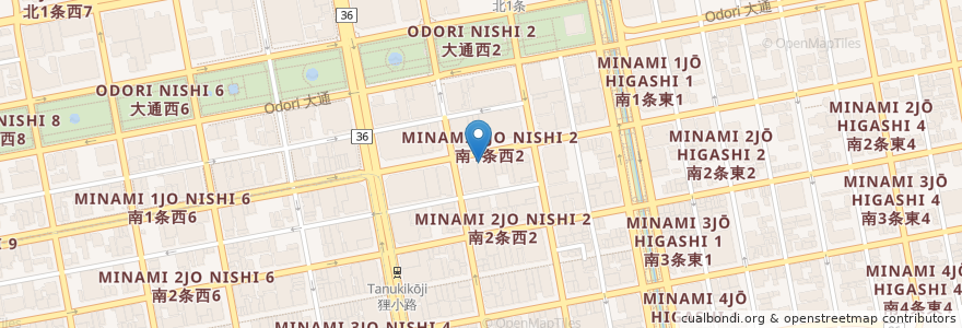 Mapa de ubicacion de スターバックス en Japonya, 北海道, 石狩振興局, 札幌市, 中央区.