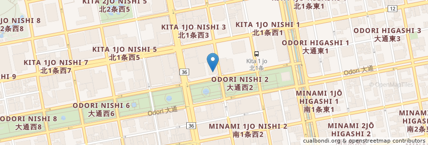 Mapa de ubicacion de 三菱UFJ銀行 en اليابان, محافظة هوكايدو, 石狩振興局, 札幌市, 中央区.