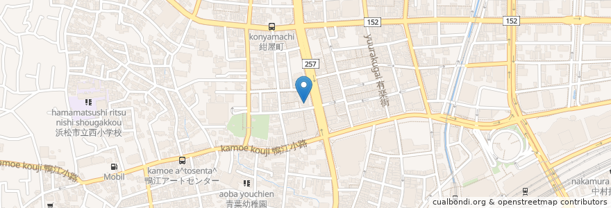 Mapa de ubicacion de 浜松いわた信用金庫 伝馬町支店 en 일본, 시즈오카현, 浜松市, 中区.