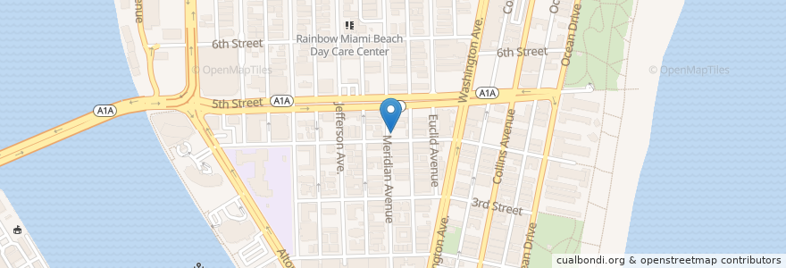 Mapa de ubicacion de Abraxas Lounge en Amerika Syarikat, Florida, Miami-Dade County, Miami Beach.