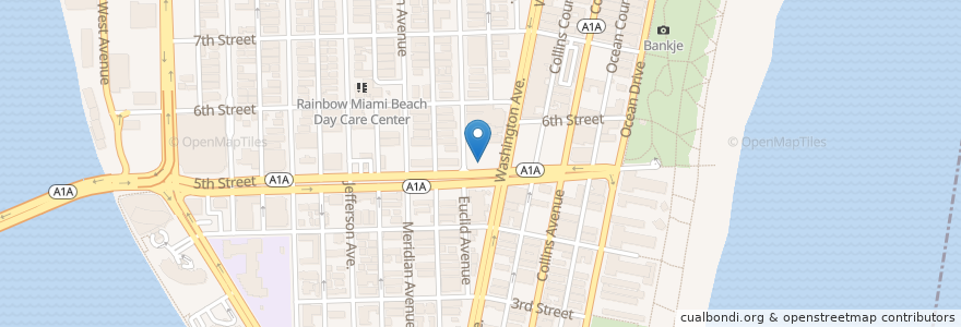 Mapa de ubicacion de CVS Pharmacy en 美利坚合众国/美利堅合眾國, 佛罗里达州/佛羅里達州, 迈阿密-戴德县/邁亞美戴德縣/邁阿密-戴德郡, 迈阿密海滩/邁阿密海灘.